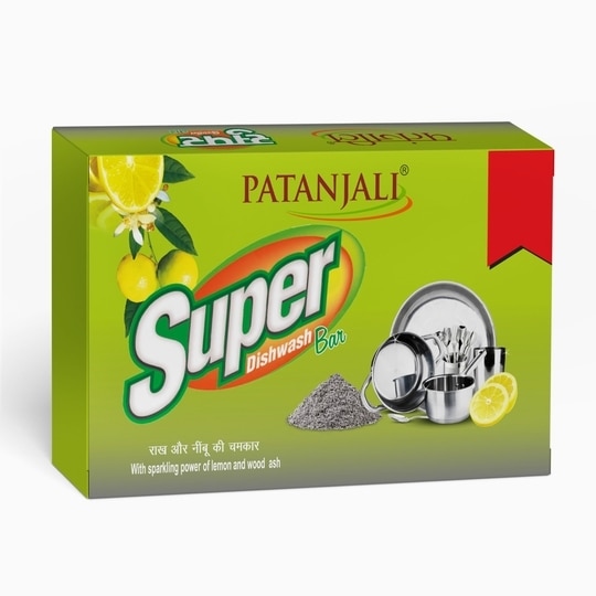 Patanjali Lemon & Wood Ash Super Dishwash Bar 130 g