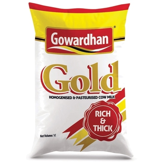 Gowardhan Gold Rich And Thick  Cow Milk 1 L (Pouch)