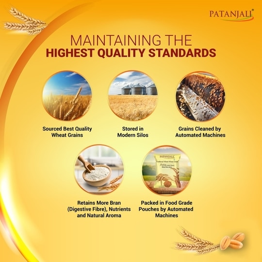 Patanjali Chakki Whole Wheat With Bran Atta 10 kg