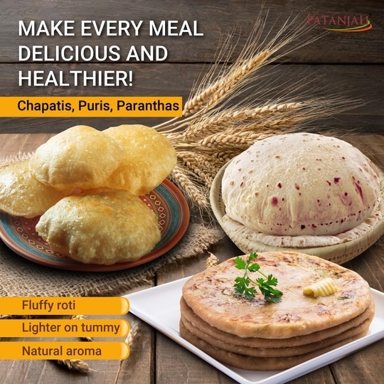 Patanjali Chakki Whole Wheat With Bran Atta 10 kg