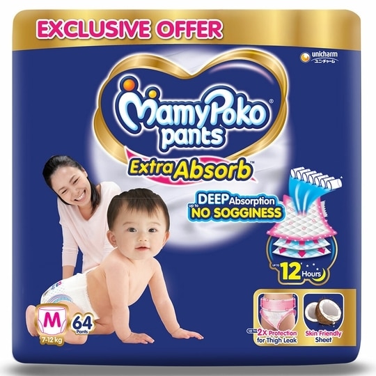 MamyPoko Extra Absorb Pants (M) 64 count (7 - 12 kg)