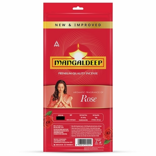 Mangaldeep Rose Puja Zip lock Agarbatti 125 g