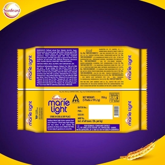 Sunfeast Marie Light Active, Marie Biscuits 956 g