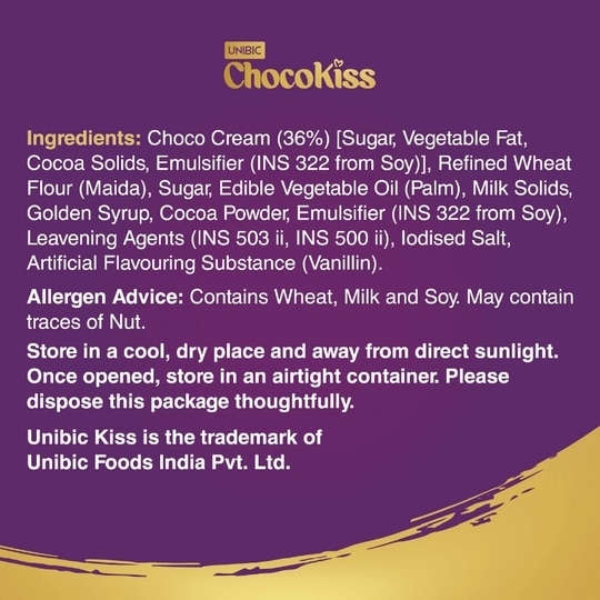 Unibic - Choco Kiss Center Filled Cookies 75 g