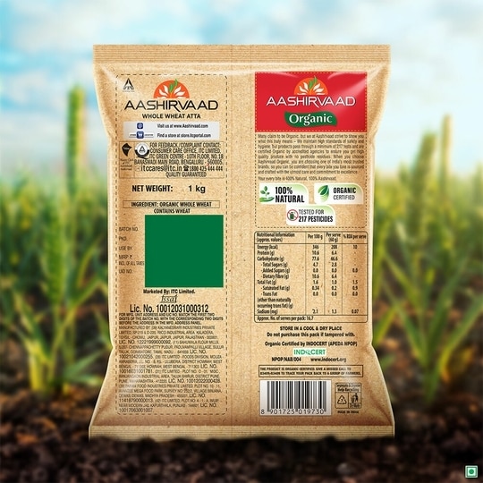 Aashirvaad Organic Whole Wheat Atta 1kg