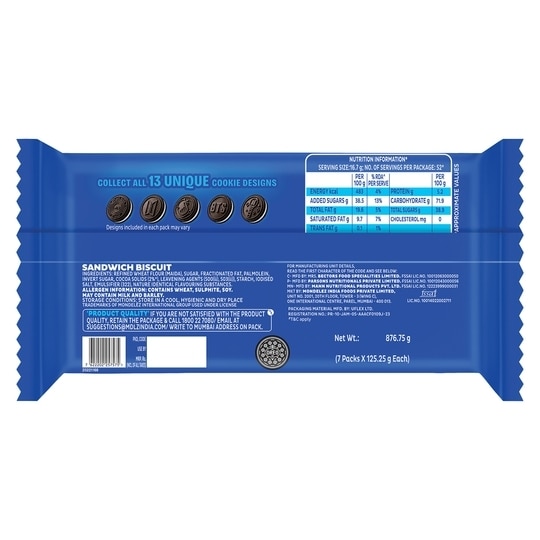 Cadbury Oreo Original Vanilla Cream Biscuit 876.75 g