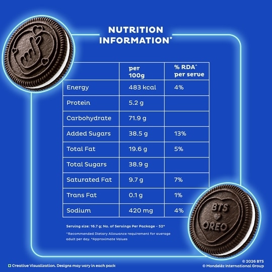 Cadbury Oreo Original Vanilla Cream Biscuit 876.75 g