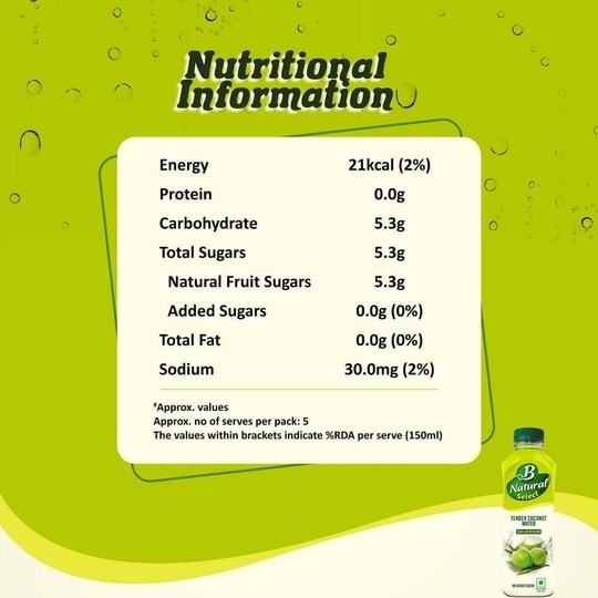 B Natural Select Tender Coconut Water 750 ml