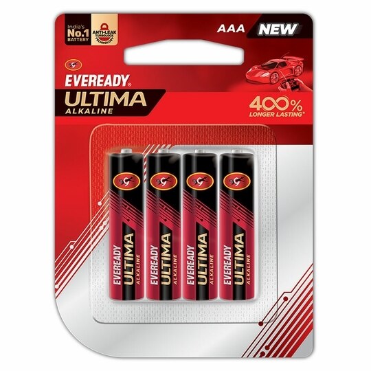 Eveready Ultima Alkaline AAA Battery (Pack of 4)