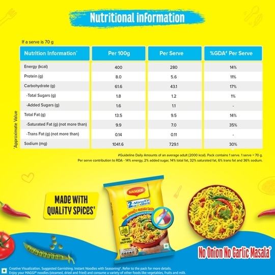 Maggi No Onion No Garlic Noodles 70 g