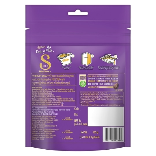 Cadbury Dairy Milk Silk Minis Home Treats Chocolate 135 g