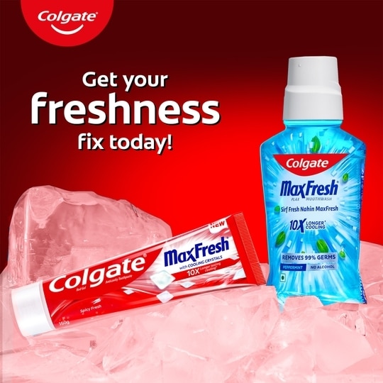 Colgate Max Fresh Spicy Fresh Red Gel Toothpaste 150 g (Pack of 2)