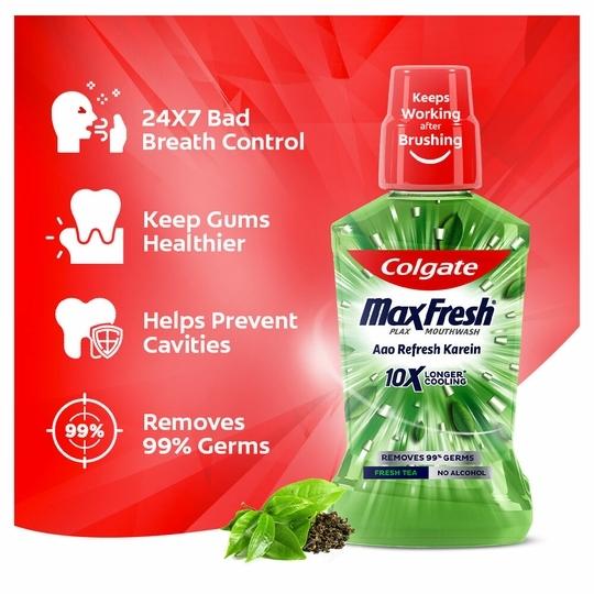 Colgate Maxfresh Fresh Tea Plax Mouthwash 250 ml
