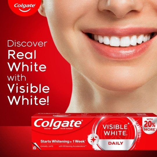 Colgate Visible White Sparkling Mint Toothpaste 100 g (Pack of 2)