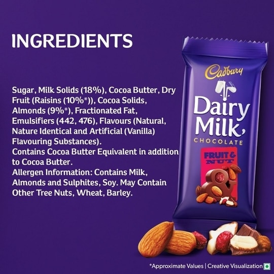 Cadbury Dairy Milk Fruit & Nut Chocolate Bar 36 g
