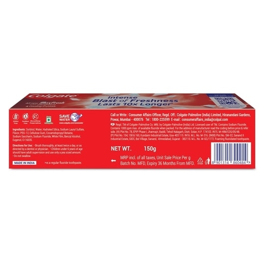 Colgate Maxfresh Ultrafreeze Spicy Fresh Red Gel Toothpaste 150 g