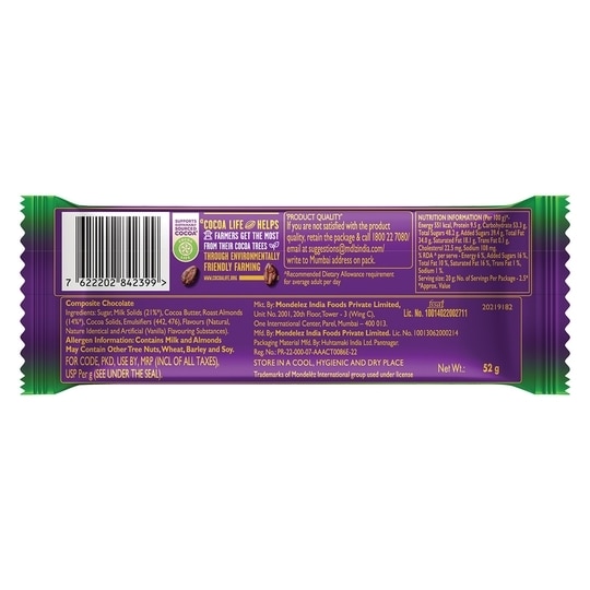Cadbury Dairy Milk Silk Roast Almond Chocolate Bar 52 g