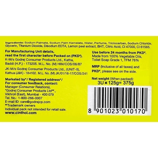 Cinthol Lime Refreshing Deo Soap 125 g (Pack of 3)