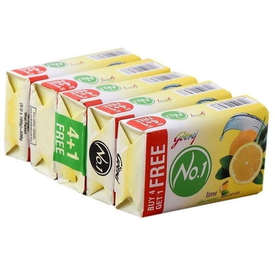 Godrej No.1 Lime & Aloe Vera Soap 100 g (Buy 4 Get 1 Free)