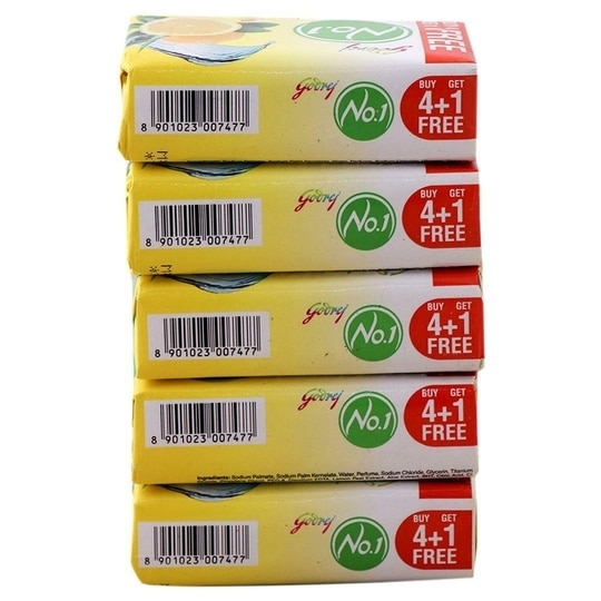 Godrej No.1 Lime & Aloe Vera Soap 100 g (Buy 4 Get 1 Free)