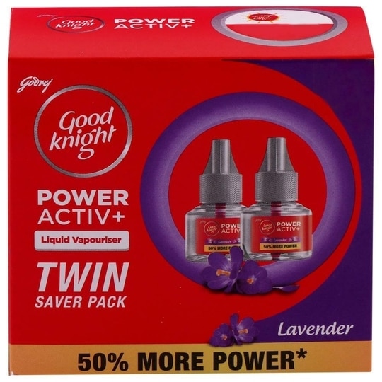 Good Knight Power Activ+ Lavender Mosquito Repellent Refill 45 ml (Pack of 2)