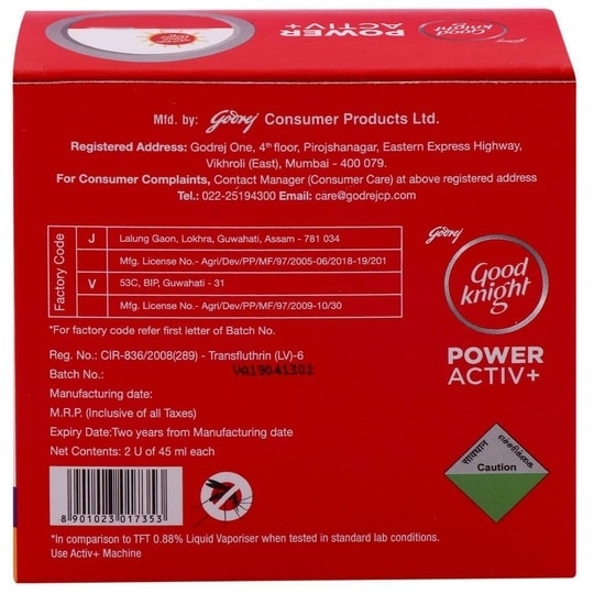 Good Knight Power Activ+ Lavender Mosquito Repellent Refill 45 ml (Pack of 2)