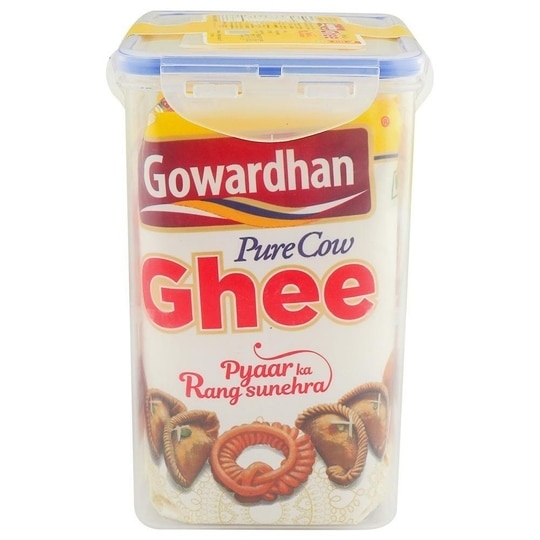 Gowardhan Cow Ghee 1 L (Pack of 2) Pouch With Lock Container