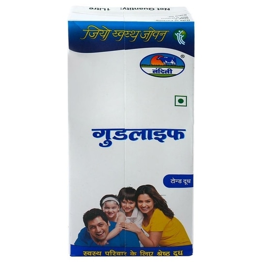 Nandini GoodLife Toned Milk 1 L (Tetra Pak)