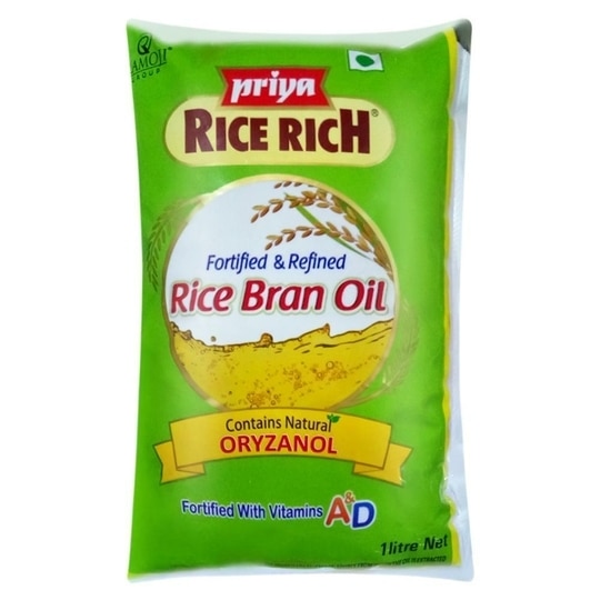 Priya Rice Rich Fortified & Refined Rice Bran Oil 1 L
