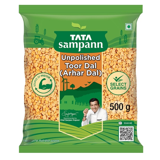Tata Sampann Unpolished Toor / Arhar Dal 500 g