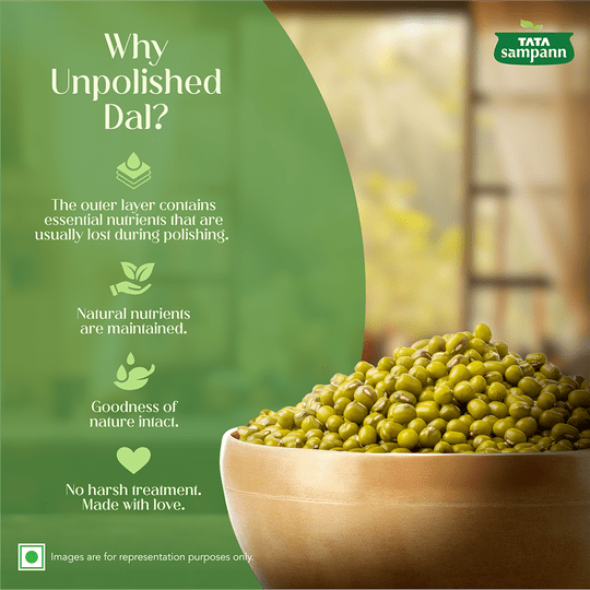 Tata Sampann Unpolished Green Whole Moong 500 g