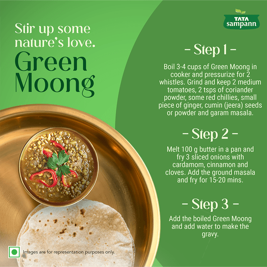 Tata Sampann Unpolished Green Whole Moong 500 g