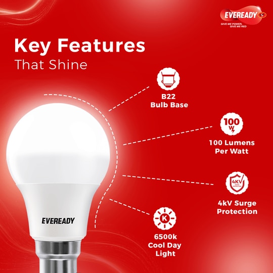 Eveready Cool Daylight White Light 6500K LED Bulb 9 Watt