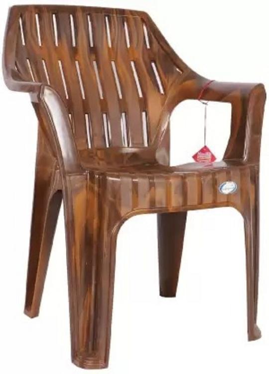 NPPL Plastic Living Room Chair (Finish Color - Brown, Pre-assembled) (Pack of 4)