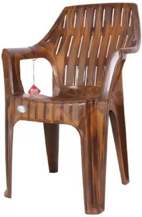 NPPL Plastic Living Room Chair (Finish Color - Brown, Pre-assembled) (Pack of 4)