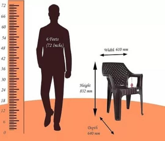 NPPL Plastic Living Room Chair (Finish Color - Brown, Pre-assembled) (Pack of 4)