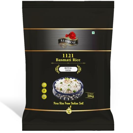 RED ROSE ROYAL XXXL BASMATI RICE, EXTRA LONG GRAIN, BEST BASMATI RICE FOR BIRYANI, 30 KG