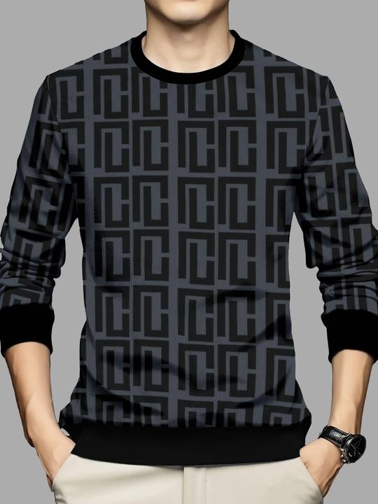 KAJARU Men Printed Round Neck Polyester Grey T-Shirt