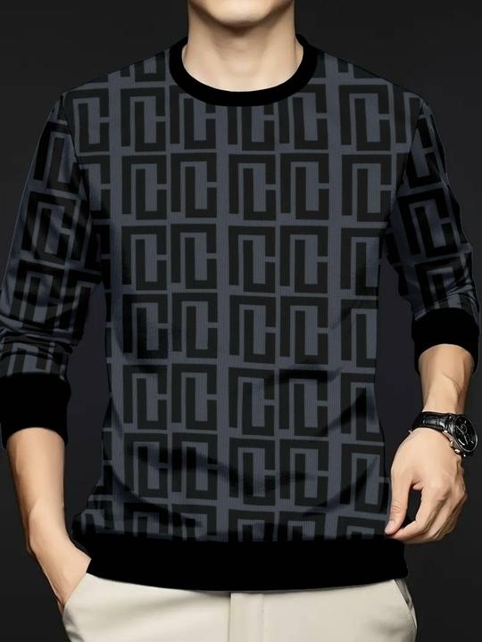 KAJARU Men Printed Round Neck Polyester Grey T-Shirt