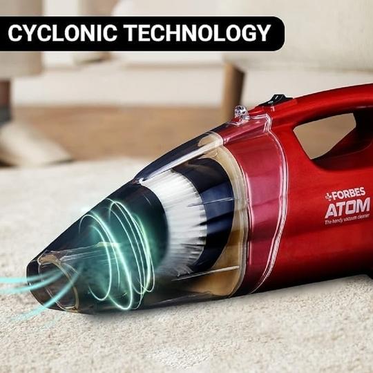 Eureka Forbes Atom 600 Watts Corded Handheld Vacuum Cleaner with Powerful Cyclonic Technology & Washable Filter (Red)