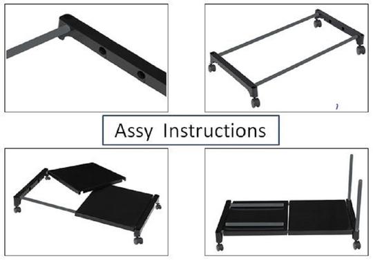 YMRR 8 step Multipurpose Rack with wheels - Color Black