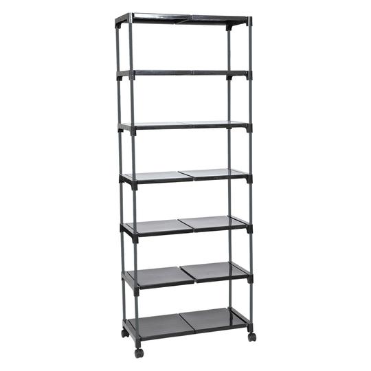 YMRR 8 step Multipurpose Rack with wheels - Color Black