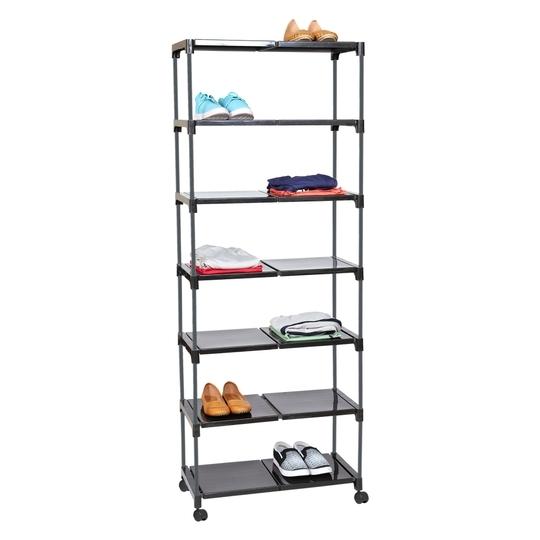 YMRR 8 step Multipurpose Rack with wheels - Color Black