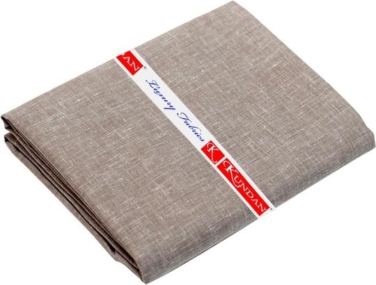 KUNDAN SULZ GWALIOR Men Grey & Brown Solid Cotton Blend Shirt & Trouser Fabric