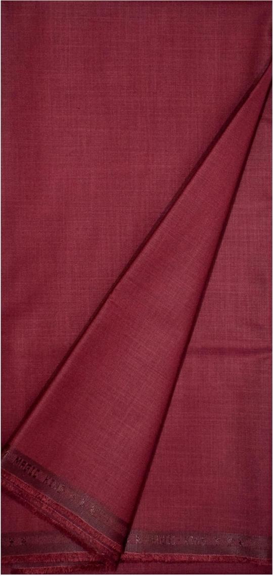 KUNDAN SULZ GWALIOR Men Brown & Maroon Solid Polyester Blend Shirt & Trouser Fabric