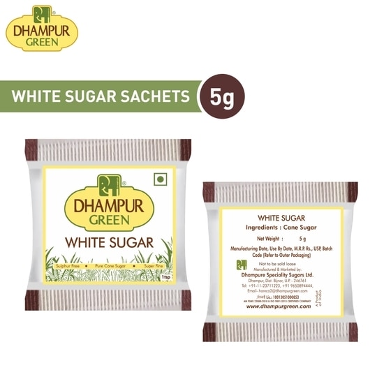 Dhampur Green White Sugar Sachets 5g (200pcs) -1KG pack