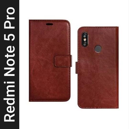 Coverview Flip Cover for Mi Redmi Note 5 Pro - Cherry Brown