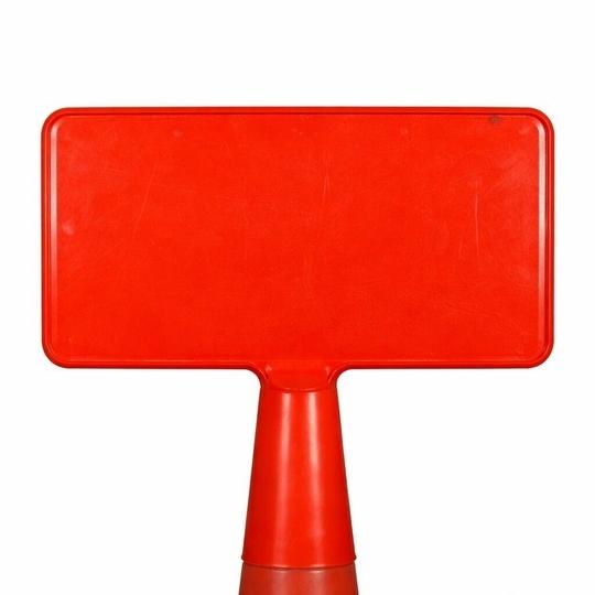 LADWA Red Plastic Cone Sign Plate | Blank Traffic Safety Display Plate