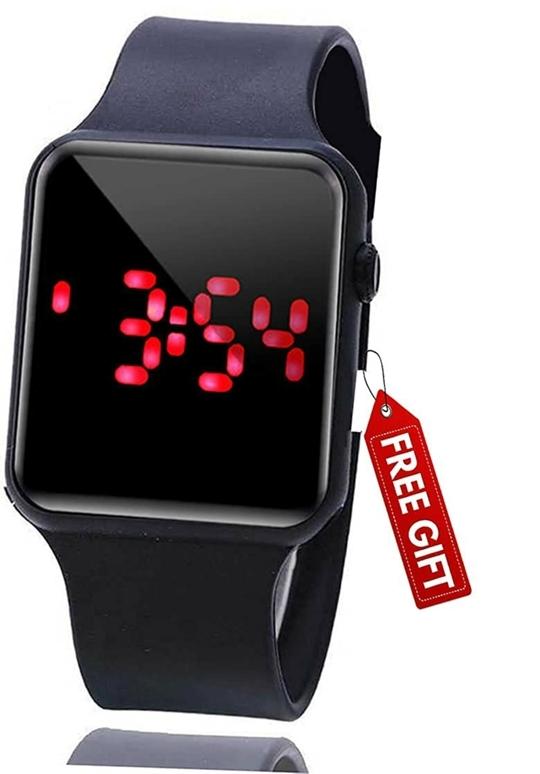 Acnos Digital Red Dial White Strap Watch For Men - (LED/GEO-RED)