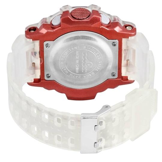 Acnos Digital Red Dial White Strap Watch For Men - (LED/GEO-RED)